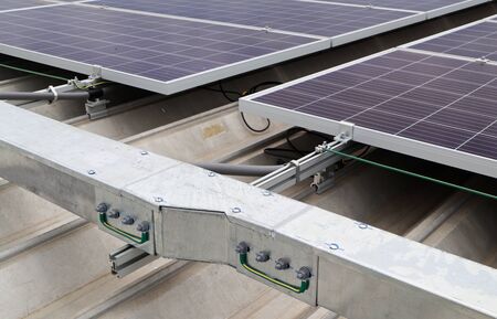 Electrical Wireway Reducer of Solar Rooftop System with Ground Bondingの写真素材