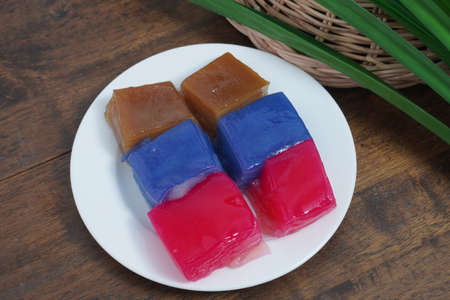 Thai Dessert Layer Sweet Cake (Kanom Chan)の写真素材