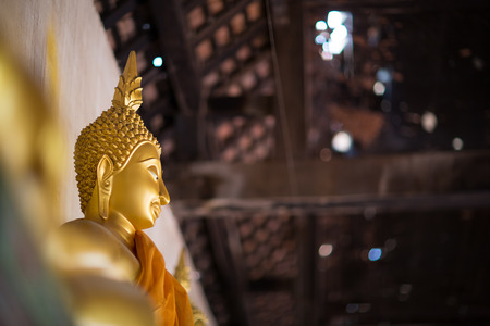 group of golden buddha statue in sitting posture, Wat Phutthaisawan,Ayutthaya , Thailandのeditorial素材