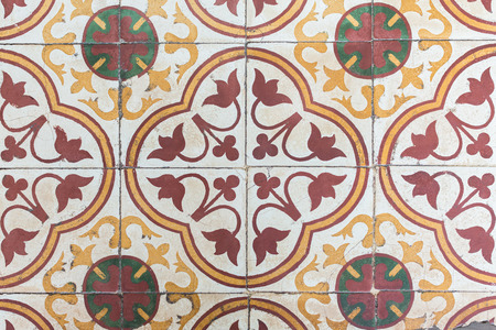 Colorful ancient Chinese style floor tiles pattern.