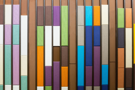 Closeup of colorful sound absorbent wall panel.の写真素材