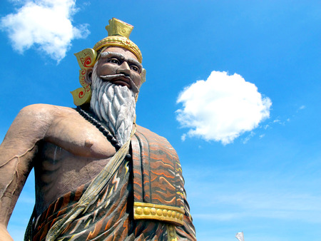 Hermits statue and Sky In Thailandの写真素材