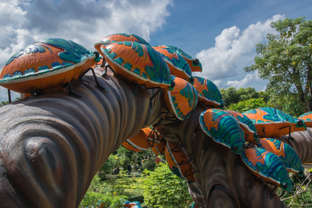 Garden insects.The insects imitate prepared to decorate the garden.の写真素材