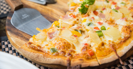 Pizza.An Italian restaurant and fast-food type.の写真素材