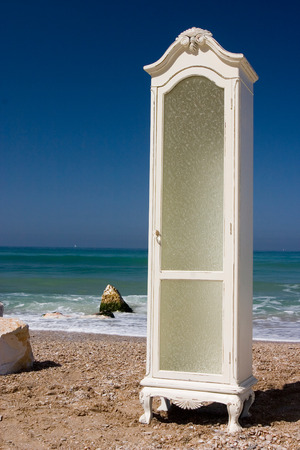 furniture at the beachの写真素材