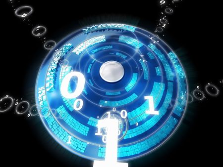 3D Data disk, transfering binary dataの写真素材