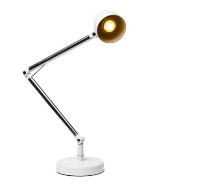 White table-lamp with light isolated on the white backgroundの写真素材