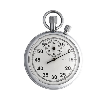 Analog stopwatch isolated on white backgroundの写真素材