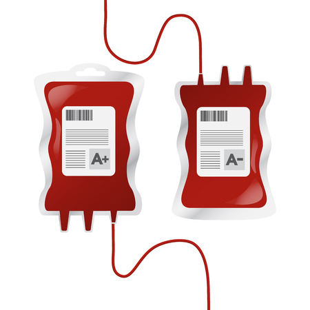 Blood donation, vector illustration with drippers and blood typesのイラスト素材