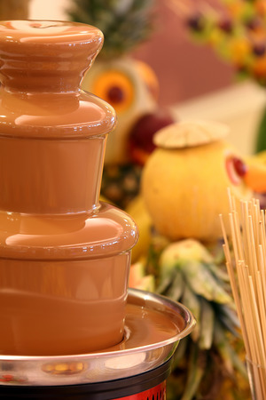 Chocolate fountain on the party or wedding receptionの写真素材