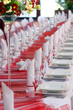 Wedding reception with empty space for textの写真素材