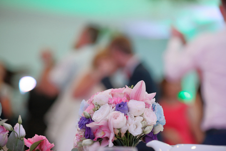 People at a party or wedding receptionの写真素材