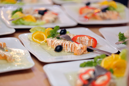 Salmon in jelly catering set