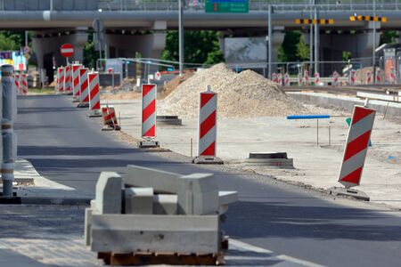Road construction in the cityの写真素材