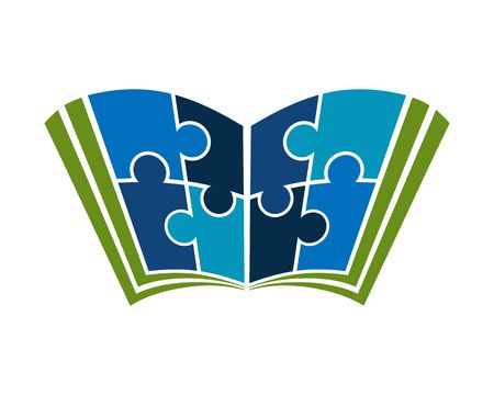 Book puzzle learningのイラスト素材