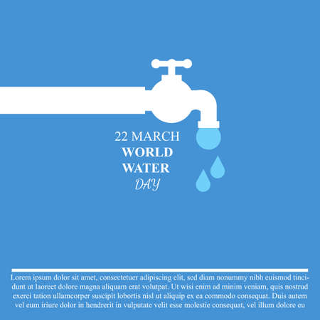 Vector illustration of world water day, March 22nd.のイラスト素材