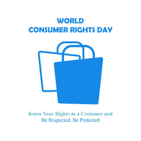 World Consumer Rights Day March 15, Background, Symbol of Consumer Rights, as a Metaphor for the Power to Fight for the Legal Rights of Buyers, simple vector eps 10のイラスト素材