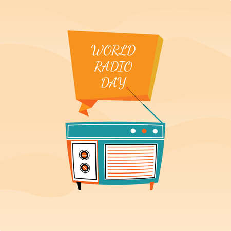 World Radio Day Vector Illustration. February 13th, for poster, background.のイラスト素材