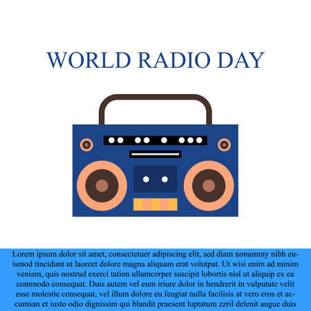 World Radio Day Vector Illustration. February 13th, for poster, background.のイラスト素材