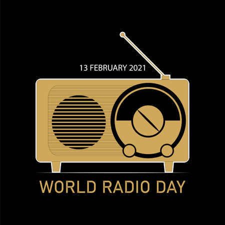 World Radio Day Vector Illustration. February 13th, for poster, background.のイラスト素材
