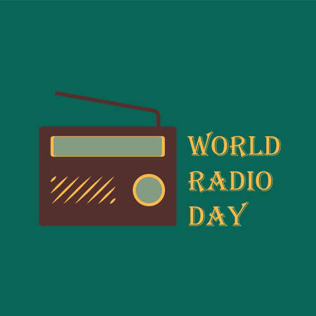World Radio Day Vector Illustration. February 13th, for poster, background.のイラスト素材