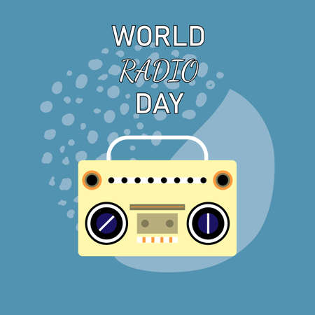 World Radio Day Vector Illustration. February 13th, for poster, background.のイラスト素材