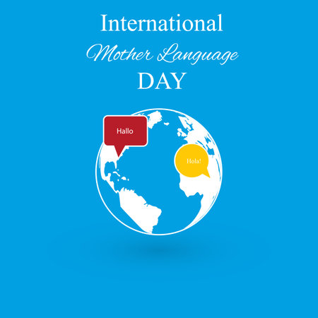 International Mother Language Day, which is held annually, on February 21. Suitable for backdrops, posters, annual events.のイラスト素材