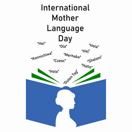 International Mother Language Day, which is held annually, on February 21. Suitable for backdrops, posters, annual events.のイラスト素材