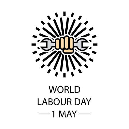 Happy Labor Day. happy vector labor day poster or banner. worker day simple poster, vectorのイラスト素材