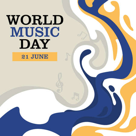 World music day vector template. Design for banner, greeting card, poster, background or print.のイラスト素材