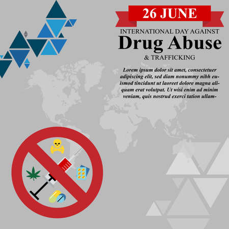 International Day Against Drug Abuse and Trafficking Vector Illustration, Perfect for posters, simple backgrounds and more, easy to editのイラスト素材