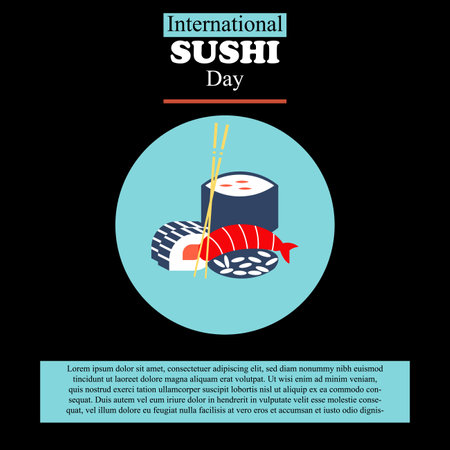 International Sushi Day vector illustration, simple, suitable for posters and others, easy to editのイラスト素材