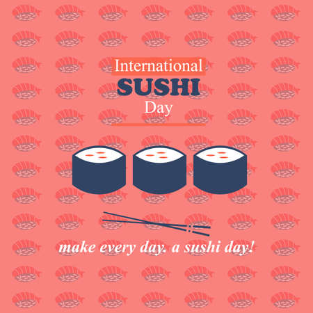 International Sushi Day vector illustration, simple, suitable for posters and others, easy to editのイラスト素材