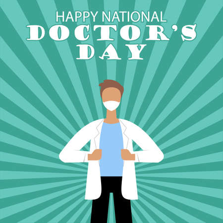 International doctor's day, Doctor vector illustration. suitable for Greeting Cards in flat design. Happy Doctor's Day Poster. Vector EPS 10のイラスト素材