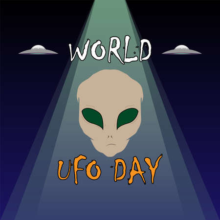 World UFO Day Vector Illustration, Perfect For Posters, Background, easy to editのイラスト素材