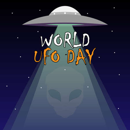 World UFO Day Vector Illustration, Perfect For Posters, Background, easy to editのイラスト素材