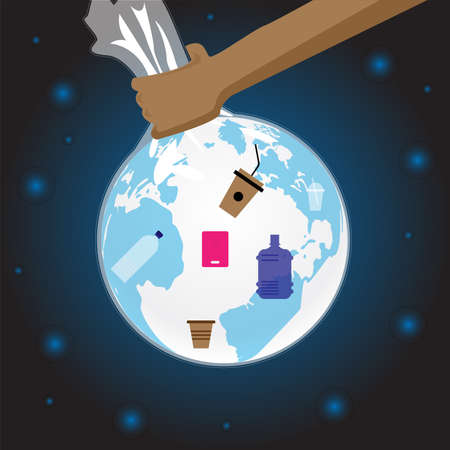 Plastic Bag Free Day vector illustration, for banners, posters or backgrounds, easy to editのイラスト素材