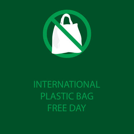 Plastic Bag Free Day vector illustration, for banners, posters or backgrounds, easy to editのイラスト素材