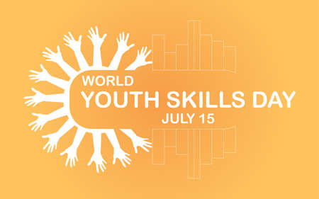 world youth skills illustration vector, suitable for posters, backgrounds and banners, easy to edit, eps 10のイラスト素材
