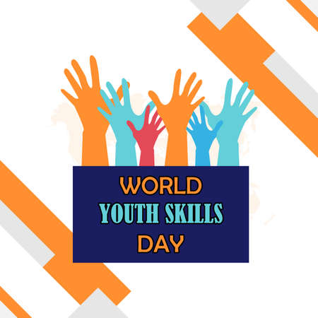 world youth skills illustration vector, suitable for posters, backgrounds and banners, easy to edit, eps 10のイラスト素材