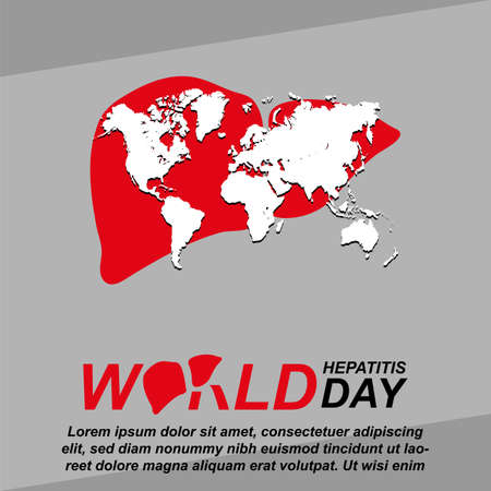 Vector illustration of World Hepatitis Day, with the concept of using a world map, suitable for posters, greeting cards, backgrounds. easy to edit, eps 10のイラスト素材