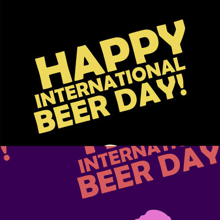Vector illustration of glass with beer on a black background. suitable for international beer day poster, banner and backgroundのイラスト素材