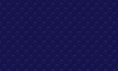 Vector illustration, isolated palm pattern on blue backgroundのイラスト素材