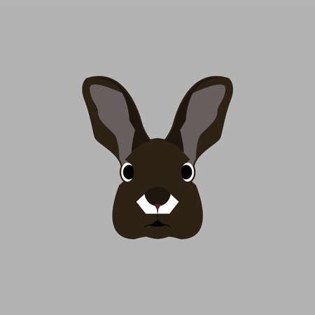 rabbit head logo design isolated on gray backgroundのイラスト素材