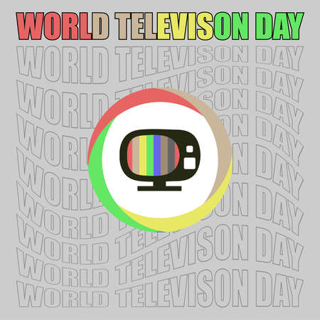 Vector illustration, Television, as a banner or poster, World Television Day is celebrated every 21 November.のイラスト素材