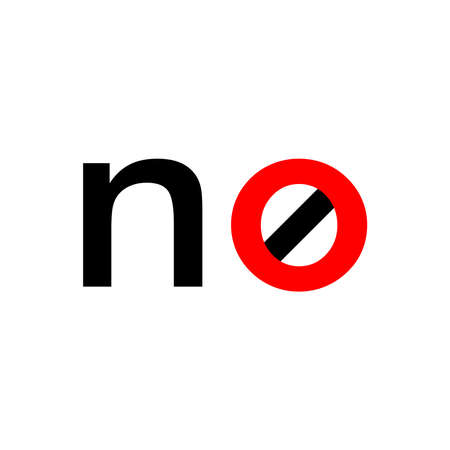 symbols are prohibited from forming the letter O as writing NO. suitable for,  icons, symbols and emblems.のイラスト素材