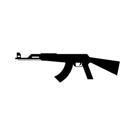 gun silhouette isolated on a white background. suitable for icons, logos, symbols, emblems.のイラスト素材