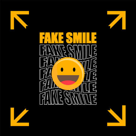 FAKE SMILE vintage streetwear fashion division, suitable for clothing designs, icons, logos, stickers. vector eps 10のイラスト素材