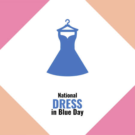 Blue Color Dress Vector, National Dress in Blue Day design concept, suitable for social media post templates, posters, greeting cards, banners, backgrounds, brochures. Vector Illustrationのイラスト素材