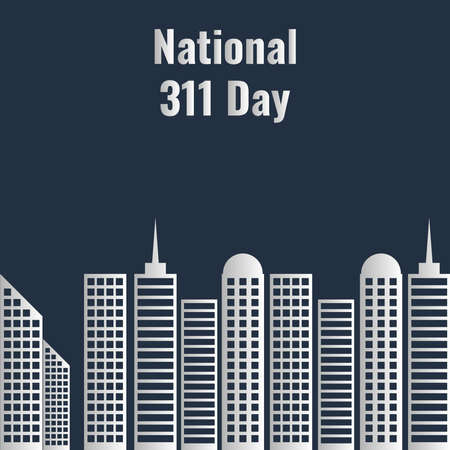 Building Icons Vector, National 311 Day concept, perfect for social media post templates, posters, greeting cards, banners, backgrounds, brochures. Vector Illustrationのイラスト素材